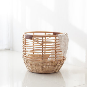 Paniers personnalisables de rangement de linge en rotin, panier écologique de qualité supérieure, décoration naturelle de la maison - Product Image 5