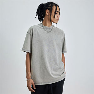 ผู้จัดจำหน่ายเสื้อยืดบาติกผู้ชายคุณภาพสูงแบบขายส่ง เสื้อยืดโอเวอร์ไซส์สไตล์วินเทจผ้าฝ้ายซักแบบพิเศษสำหรับผู้ชาย - Product Image 1