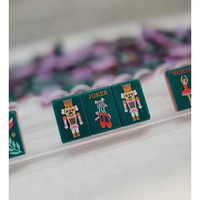 Coffret de Mahjong Américain Édition Limitée Noël Casse-Noisette - 160 Tuiles Acryliques Premium - Jeu Social de Noël pour 4 Joueurs - Cadeau