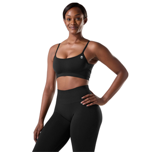 Soutien-gorge de sport sans coutures pour femme, avec bretelles, pour yoga, gym, entraînement, maintien extensible, design minimaliste, respirant, haut de sport actif - Product Image 1