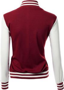 Customized Women's Knitted Varsity <b>Jacket</b> <b>Winter</b> Warm Lightweight Reversible Premium Quality Casual Style Button Wear Size Color - Product Image 3