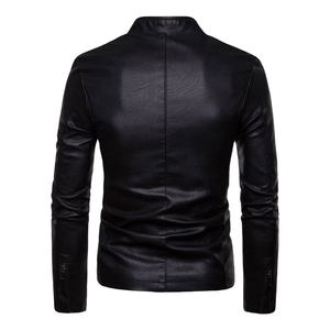 Veste en cuir brillant pour homme, fabriquée en peau de mouton de qualité supérieure. - Product Image 4