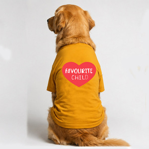 Premium Cotton <b>Dog</b> T <b>Shirt</b> In Yellow Color With Round Neck Design Soft Breathable Comfortable Stylish Pet Wear - Product Image 2