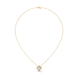 Women's 14K <b>Solid</b> <b>Gold</b> Princess Cut Diamond <b>Pendant</b> Necklace Luxury Gift Jewelry for Party - Product Image 3