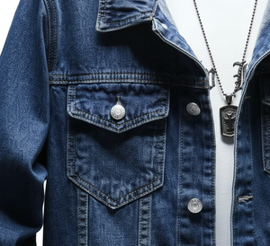 Chaqueta de Cuero Genuino para Hombre, Estilo Vintage, Cuello Camisero, Ecológica, Lavada, Moda Urbana Hip Hop, Cálida para Primavera, Venta al Por Mayor Directo de Fábrica - Product Image 5