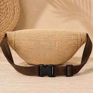 HINDVANTA GLOBAL Sac banane unisexe en jute écologique et durable, sacoche de ceinture zippée en forme de baril, multi-capacités - Product Image 4