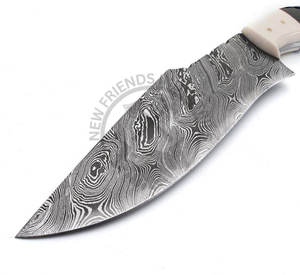 Nouvelle édition, vente en gros, couteau Bowie artisanal en acier Damas de 13 pouces, couteau à lame fixe, couteau de chasse en plein air avec manche en corne d'os - Product Image 6