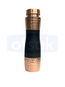 Bouteille d'eau OTSAK Premium écologique, moderne et luxueuse, avec couvercle en cuivre martelé noir, pour le bureau, l'extérieur et la maison, 34 oz (1000 ml) - Product Image 4