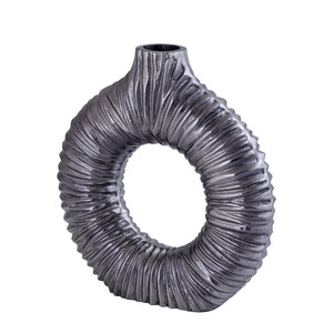 Rustic Steel Flower Vase Decorative Farmhouse Interior Handmade Floral Arrangement Elegant Home <b>Table</b> Accent Collection Display - Product Image 3
