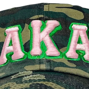 AKA Camo Pink Letters Hat Embroidered Baseball <b>Cap</b> Adjustable Cotton Headwear Camouflage Style Casual Fashion <b>Vintage</b> <b>Cap</b> - Product Image 6