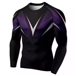 Dernier design, prix abordable, hauts de compression MMA pour hommes, couleur unie, respirant, léger, rashguard en vente en ligne - Product Image 1