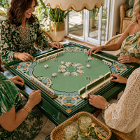 Tapis de Mahjong Américain Personnalisé 33x33 Pouces en Néoprène Antidérapant, Housse de Table Géométrique Art Déco Carrée, Cadeau pour Soirée Jeux, OEM ODM Vente en Gros