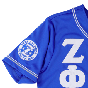 Maillot de baseball bleu roi Zeta Phi Beta, broderie de lettres grecques ZPB, chemise de sport universitaire boutonnée pour femme, qualité supérieure - Product Image 6