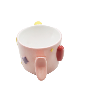 Wholesale Custom Eco-Friendly 3D Embossed Heart Pink Bone China Coffee <b>Mug</b> with Cartoon Pattern Moon Handle Gift <b>Box</b> Packaging - Product Image 4