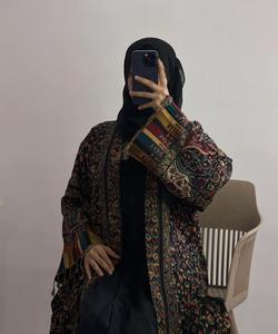 Premium Formal Solid Pashmina Abaya <b>Set</b> Matching Shawl | Winter-Weight Ankle-Length Long Sleeve <b>Modest</b> Gown | Elegant - Product Image 4