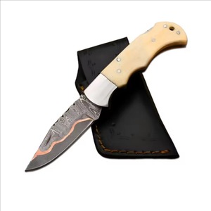 Real <b>Bone</b> <b>Handle</b> Folding Pocket <b>Knife</b> Stainless Steel Blade Classic Vintage Style Outdoor Camping Hunting EDC Tool - Product Image 1