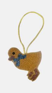 Adorno Colgante de Pato con Cuentas y Zari – Motivo Bordado en Tela con Zardozi y Trabajo de Cuentas, Decoración Colgante para Ramadán, Eid y Navidad - Product Image 1