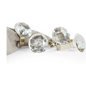 Anillos de servilleta de lujo con cristales de diamante de imitación para una cena glamorosa y sofisticada, anillos de servilleta de metal con diamantes de imitación brillantes. - Product Image 1