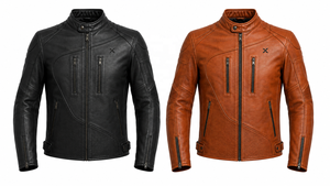 Veste de moto en cuir blindée amovible |   Noir Bleu marine Cognac |   Fabricant OEM ODM |   Qualité de conception haut de gamme |   Course automobile | - Product Image 5