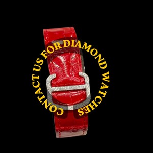 Reloj de Pulsera de Diseño Único con Correa de Cuero Roja, Caja Cuadrada, Esfera con Números Romanos, Colección Hal Iced para Hombre, para Fiestas - Product Image 5