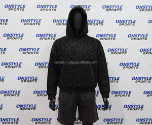 Sudadera con Capucha de Invierno de Felpa de Algodón Grueso de 500 GSM, Poliéster/Algodón, Unisex, Talla Grande, Estilo Desgastado - Product Image 6