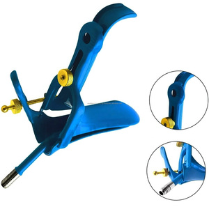 Graves Vaginal Speculum with Smoke Evacuation Tube Stainless Steel Blue Insulated Gynecology Surgical Reusable <b>Laparoscopic</b> Tool - Product Image 4