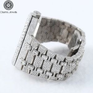 Charm_Jewels Luxury Stainless Steel Polygon Analog Quartz <b>Watch</b> 43mm Sapphire Crystal Folding Clasp Men - Product Image 5