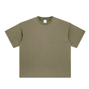 เสื้อยืดสตรีทแวร์ขายส่ง ไซส์ใหญ่พิเศษสำหรับผู้ชาย เนื้อผ้าหนา ทรงโอเวอร์ไซส์ ผ้าเปล่าเรียบ 100% ผ้าฝ้ายออร์แกนิค เสื้อยืดผู้ชายสไตล์เรโทร - Product Image 3