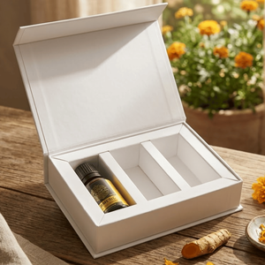 Caja de Cartón Plegable Portátil Personalizada Premium |   Empaque de Papel con Recubrimiento UV Blanco para Medicamentos, Cosméticos, Productos para el Cuidado de la Piel y Productos Farmacéuticos - Product Image 1