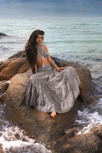 Falda Maxi Bohemia para Mujer, de Gasa de Algodón Orgánico, con Volantes, Larga y Fluida, Suave y Ligera, para Verano - Product Image 3