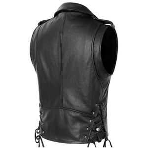 Gilet en cuir pour homme, style streetwear, coupe ajustée, sans manches, en cuir de vachette respirant, sur mesure, pour l'hiver - Product Image 6