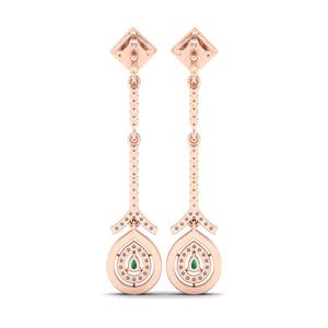 Boucles d'oreilles REYES en or 14 carats avec diamants en forme de goutte d'eau pour femmes, taille poire, 0,09 carat, émeraude, bijoux fins pour mariage, prix de gros - Product Image 4