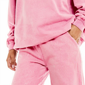 Conjunto de Sudadera Oversize con Efecto Ácido y Pantalones Anchos para Mujer – Chándal de Felpa Suave 100% Algodón de Alta Calidad - Product Image 4