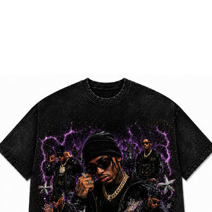 Camiseta de Hombre de Alta Calidad, 100% Algodón, Lavado Ácido, 220 g/m², Estilo Vintage, Holgada, Tejido Transpirable, Diseño Gráfico 3D - Product Image 3