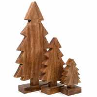 Ensemble de décorations de Noël en bois, finition naturelle, pour table, fête de fin d'année, écologique, durable