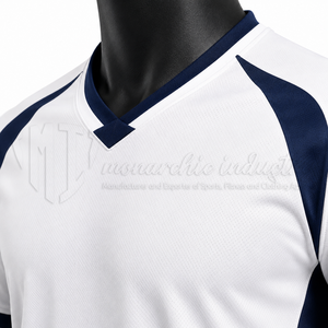 Camiseta de Fútbol Ligera, Transpirable y de Secado Rápido, Blanca y Azul Marino, Personalizable con Nombre de Equipo, Unisex - Product Image 6