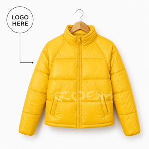 Manteau d'hiver unisexe Cosh International avec logo personnalisé, longueur normale, col montant, fermeture éclair, couleur unie jaune - Product Image 1