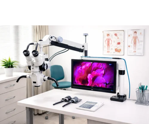 Microscope chirurgical dentaire binoculaire avec tête inclinable à 180° °   Système optique incliné, zoom continu, grossissement 20x. - Product Image 3