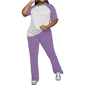 Conjunto de Dos Piezas de Estilo Coreano para Mujer, Manga Corta, Corte Holgado, Top de Algodón, Pantalones con Cordón, Casual, Venta al Por Mayor - Product Image 3