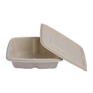 Luxury <b>Pulp</b> Moulded Disposable 750ml Rectangle Food Container Eco Friendly Biodegradable Water Resistant Lightweight Box - Product Image 2