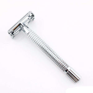 Rasoir de sécurité pour homme en acier inoxydable à double lame métallique, antidérapant, marque privée - Product Image 4