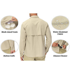 เสื้อเดินป่าคุณภาพสูงสำหรับผู้ชาย เสื้อผ้ากีฬากลางแจ้งระบายอากาศได้ดี เสื้อผู้ชายสำหรับตกปลา เดินป่า ออกกำลังกาย เดินป่าชายหาด - Product Image 6