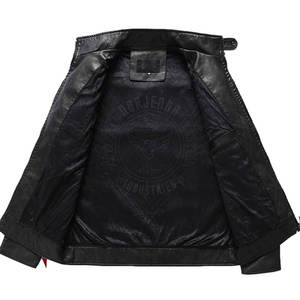 Veste d'hiver en cuir pour homme tendance avec fermeture éclair sur le devant et design moderne ajusté pour toutes les occasions - Product Image 2