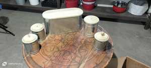Stainless Steel Spice <b>Box</b> Set Round <b>Herb</b> Container Kit with Wooden Covers Kitchen Storage - Product Image 4