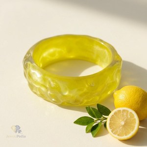 Jarrón Redondo de Resina Amarilla con Patrón de Limones, Hecho a Mano, para Decoración del Hogar - Product Image 4