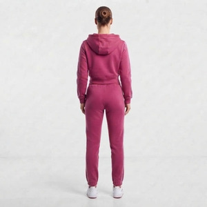 Conjunto Deportivo de 2 Piezas para Mujer, con Capucha, de Forro Polar, Manga Corta, Estilo Versátil, Largo hasta la Rodilla, 100% Algodón, 320g - Product Image 2