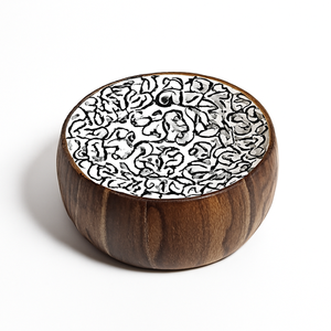 Tazón Decorativo de Madera de Mango para Servir, con Diseño Artístico Esmaltado, para el Iftar del Ramadán, Uso Práctico y Estético - Product Image 1