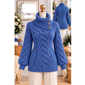 Pulls 100% acrylique ou coton, calibre 12, pour femmes, très tendance, style décontracté, pour la saison hivernale, fournisseur du Bangladesh. - Product Image 4