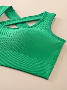 Top Deportivo Corto para Mujer, Espalda Descubierta, para Aeróbic, con Copas Moldeadas, Resistente a Impactos, Paneles de Malla Técnica, Elástico, para Danza y Deportes - Product Image 4