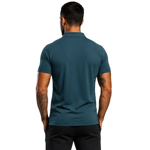 Chemise à manches courtes unie pour homme et femme, logo brodé, jersey décontracté respirant en polyester, séchage rapide - Product Image 2